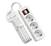 European to UK Plug Adapter 3 AC Outlets