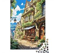 European Town Jigsaw Puzzle 1000 Pieces Recycled Paper for Adults Ivy CottagePuzzle Hard Difficult Challenging Family Game Fun Present & Activity 52x38cm/1000pcs