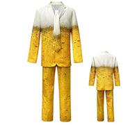 European Traditional Wear - Polyester Oktoberfest Outfit, Mens Traditional Lederhosen Set, Festival Beer Hall Attire | Complete Cosplay Ensemble with Suspenders and Shirt, Authentic Cultural Clothing