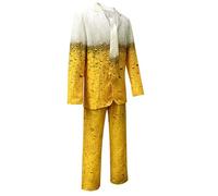 European Traditional Wear - Polyester Oktoberfest Outfit, Mens Traditional Lederhosen Set, Festival Beer Hall Attire | Complete Cosplay Ensemble with Suspenders and Shirt, Authentic Cultural Clothing