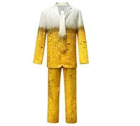 European Traditional Wear - Polyester Oktoberfest Outfit, Mens Traditional Lederhosen Set, Festival Beer Hall Attire | Complete Cosplay Ensemble with Suspenders and Shirt, Authentic Cultural Clothing