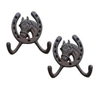 European Two Style Set Cast Iron Wall Hook Horse Head Hanger Bathroom Garden Decor Metal Hooks for European Wall