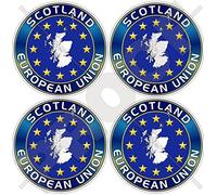 European Union Scotland Map Shape EU-SCO Europe-Scottish 50mm (2") Vinyl Bumper-Helmet Stickers, Decals x4