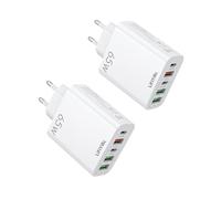 European USB Charger 6.6A 2 Pack, LiFiYiRc PD20W&QC3.0 Fast Charging Multi Ports, 2 USB C 3 USB A Europe Plug Compatible for iPhone 15 14 13 12 11 Pro Max XS XR X SE 8 Plus, Samsung S22 S21 A13