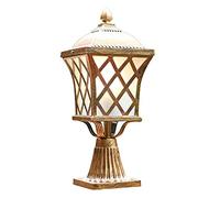 European Victoria Aluminum Tradition Garden Patio Lawn Lamp Column Light E27 Decoration Glass Lantern Outdoor Waterproof Floor Lamp Pillar Street Post Light Column Lamp Stadium