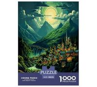 European Village Scenery Jigsaw Puzzles Adults Fun 1000 Piece Scenery Toy Intellectual Game Stress Relief Home Decoration Education Game Relaxation And Intelligence 38x26cm/1000pcs