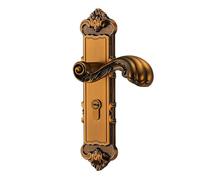 European Vintage Door Nobs Lock Set, Antique Brass Entry Handle with Silent Security Mechanism for Homes, Apartments & Villas, Universal Fit, Zinc Alloy Construction(Brown)