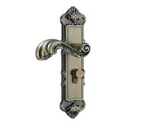 European Vintage Door Nobs Lock Set, Antique Brass Entry Handle with Silent Security Mechanism for Homes, Apartments & Villas, Universal Fit, Zinc Alloy Construction(Green)
