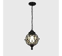 European Vintage Glass Lantern Chandeliers Outdoor Balcony Grape Waterproof Aluminum Garden Hanging E27 Grape Trellis Gallery Pavilion Suspension Light/Black/25 * 1