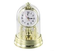 European Vintage Style Table Clock with Pendulum, Dome Top and Chime, Retro Decorative Desk Clock for Home Decor(Gold)