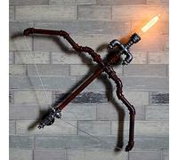 European Vintage Water Pipe Wall Lamp Creative Metal Cupid Bow Arrow Wrought Iron Wall Light Sconce Decorated Bar Restaurant Hotel Cafe Aisle Corridor E27 Wall Lantern
