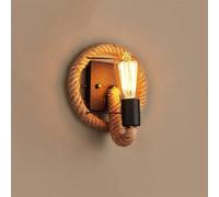European Wall Light American Hemp Rope Iron Lights Art Wall Lights - Retro Rural Aisle Hemp Rope Wall Lamp Balcony Stairs Bedside Wall Sconce,Chandelier