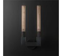 European Wall Light French Retro Simple Style Set of 2 Sconce Wall Lights Bedroom Hallway Wall Lamp Embedded Wall Lighting Chandelier(Black)