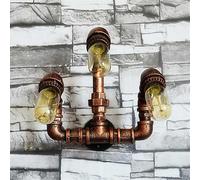 European Wall Light - Industrial 3 Heads Metal Water Pipe American Country Loft Steampunk Lamp E27 Edison V-intage Bar Cafe,Modern