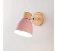 European Wall Light Modern Metal Wall Lamp E27 Edison Wooden Base Wall Light Macaron Kids Bedroom Decoration Wall Sconce Adjustable Indoor Iron Fixture Compatible with Bedside Reading Restaurant