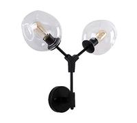 european wall light molecular - magic bean sconce wall lights - simple bedside wall lamp black gold all-copper bracket wall lighting double head glass lampshade compatible with background wall aisle t