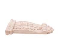 European Wooden Corbel Decorative Shelf Bracket with Hand Carved Details | Solid Wood Construction, Khaki Finish, Paintable Surface, for Mantels, Bookcases, Doorways and Cabinet Remodelling