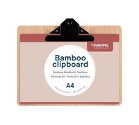 EUROPEL Bamboo Clipboard Durable Wood Hardboard with Black Metal Clip & Concealed Hanging Hole A4 Clipboard & Paper Board for School Classroom,Office,Business,Restaurant,Warehouse,Brown,197013