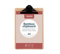 EUROPEL Bamboo Clipboard - Durable Wood Hardboard with Black Metal Clip & Concealed Hanging Hole - A4 Landscape for School Classroom, Office, Business, Restaurant, Warehouse, 197012