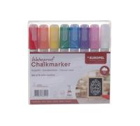 EUROPEL Chalk Markers Set of 8 Colours, 6 mm Tip Waterproof - Chalk Pens for Windows, Chalkboards, Glass and Signs, Professional Chalk Marker for Restaurants, Retail and Office Use Indoor Outdoor