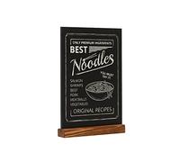 EUROPEL Chalkboard Sign Desktop A5 Portrait, Pine Wood Base with Matt Black Finish, Double Sided, for Water Based Marker, for Restaurant, Hotel, Conference, Festivals, Food Truck, Counter