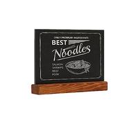EUROPEL Chalkboard Sign Desktop A5 Portrait, Pine Wood Base with Matt Black Finish, Double Sided, for Water Based Marker, for Restaurant, Hotel, Conference, Festivals, Food Truck, Counter