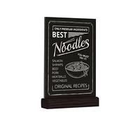 EUROPEL Chalkboard Sign Desktop A6 Portrait, Pine Wood Base with Matt Black Finish, Double Sided, for Water Based Marker, for Restaurant, Hotel, Conference, Festivals, Food Truck, Counter