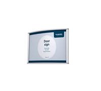EUROPEL Door Sign holder, Wall Mounted, Simple and elegant, Slightly curved, 15X10cm, Vertical Or Horizontal Display, PVC non-glare cover, Silver, Screwing or adhesive fixing, Incl. mounting material.