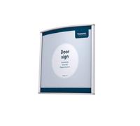 EUROPEL Door Sign holder, Wall Mounted, Simple and elegant, Slightly curved, 15X15cm, Vertical Or Horizontal Display, PVC non-glare cover, Silver, Screwing or adhesive fixing, Incl. mounting material.