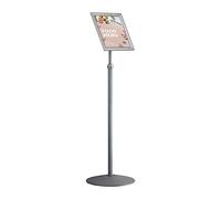 EUROPEL Infostand poster display on telescopic stand adjustable height from 100 to 140cm, metal base Ø360 mm, A4 Snap aluminum frame, anti-reflective protector, to be oriented in portrait or landscape