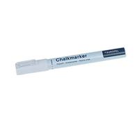 EUROPEL Liquid Chalk Marker White 1-3mm - Reversible Bullet & Chisel Tip, Dry or Wet Wipe, Non-Toxic Water-Based, for Blackboard, Glass, Window & Menu Board