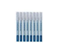 EUROPEL Liquid Chalk Markers White 3 mm, Pack of 8 Professional Chalk Pens with Reversible Round and Chisel Tips, Window Glass Blackboard Menu Board Markers for Business Hospitality Retail