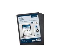 Europel magnetic information frame A3 black, set of 5, document holder for metal surfaces and whiteboards, double-sided visible, portrait or landscape format, presentation frame for office and school