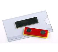 EUROPEL Magnetic Name Badge Holders with Magnet & Blank Card Insert Sheets | Horizontal ID Card Holder for School, Colleges, Offices & Corporate Event ,White| 75 x 40 mm, 121267(Pack of 24)