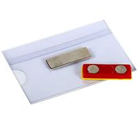 EUROPEL Magnetic Name Badge Holders with Magnet & Blank Card Insert Sheets (Pack of 24) | Horizontal ID Card Holder for School, Colleges, Offices & Corporate Event | 90 x 55 mm, 121268,White