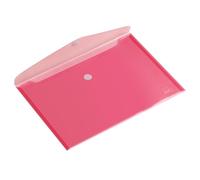 Europel Pack of 10 Wallet Folder, A4 Size, Envelope Document Folder with Hook & Loop Closure, Clear & Transparent, for Home & Offices, Landscape Document Organizer & Holder, Clear Red, 190146