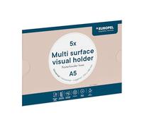 EUROPEL Posterhouder A5 Landscape Format Zelfklevend Set of 5 Document Holder Self-Adhesive Transparent A5 Landscape Wall Mount No Drilling Office School Retail Catering