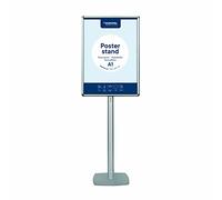 EUROPEL Posterstand, Metal Base Ø400 mm, A1 Snap Aluminum Frame, Anti-Reflective Protector, Portrait Frame