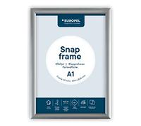 EUROPEL Snap Frame A1, 25 mm | Aluminium Anodised Construction & Anti-Glare Cover | Clip Poster Holders for Retail & Advertising Displays | Notice Sign Board Frame for Walls