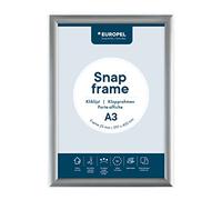 EUROPEL Snap Frame A3, 25 mm | Aluminium Anodised Construction & Anti-Glare Cover | Clip Poster Holders for Retail & Advertising Displays | Notice Sign Board Frame for Walls