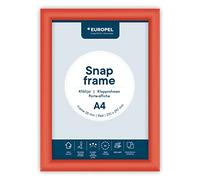EUROPEL Snap Frame Red A4, 25 mm | Aluminium Anodised Construction & Anti-Glare Cover | Clip Poster Holders for Retail & Advertising Displays | Notice Sign Board Frame for Walls