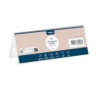 EUROPEL Table Name Plate Holder Mini 2-Sided L-Shape Set of 10 Name Plates Table Acrylic Transparent 150 × 55 mm for Meeting Training Conference Workshop Large Groups