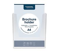 Europel Wall Mounted Brochure Holder | for A4 Size | Crystal Clear Acrylic Literature Stand & Dispenser | Booklet, Flyer & Menu Display & Dispenser for Office, Restaurants & Reception | Portrait