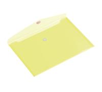 EUROPEL Wallet Folder A4 Landscape, Pack of 10 - Hook & Loop Closure, Translucent Yellow, for School, Office and Home Filing