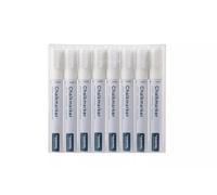 EUROPEL White Chalk Markers 6mm Pack of 8 Erasable Liquid Chalk Pens for Glass Windows Chalkboard Menu Boards Restaurant Hotel Reversible Bullet & Chisel Tip Professional Quality