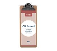 EUROPEL Wooden Clipboard - Durable Wood Hardboard with Black Metal Clip & Concealed Hanging Hole - Mini / Bill Clipboard & Paper Board for School Classroom, Office, Business, Restaurant,115 x 280 mm