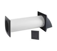 EUROPLAST 100mm Heat Recovery Unit - 4 inch Heat Recovery Extractor Fan - Ceramic Air Heat Exchanger - Anthracite Single Room Heat Recovery Ventilation System - Decentralised MVHR Single Room