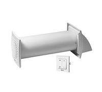 EUROPLAST 150mm Heat Recovery Unit - 6 inch Heat Recovery Extractor Fan - Ceramic Air Heat Exchanger - White Single Room Heat Recovery Ventilation System - Decentralised MVHR Single Room Wall Switch