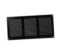 EUROPLAST 300x150mm / 12x6" inch Black Metal Air Vent Grille Cover with Insect Mesh - Ventilation Cover