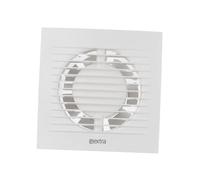 EUROPLAST Diameter 100mm Bathroom Extractor Fan with Timer - 4 inch Extractor Fan Bathroom - White Extractor fan - Axial Ventilation fan - Wall Mounted Fan - Square Fan